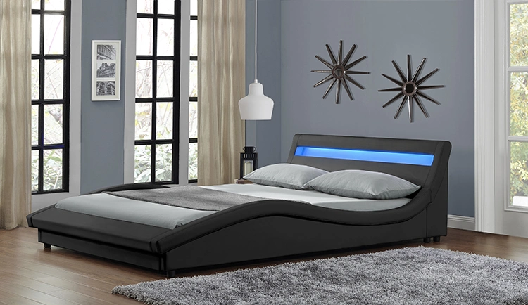 Willsoon Furniture 1111-1 European Design Bed Double/King Size LED Bed PU Leather Bed