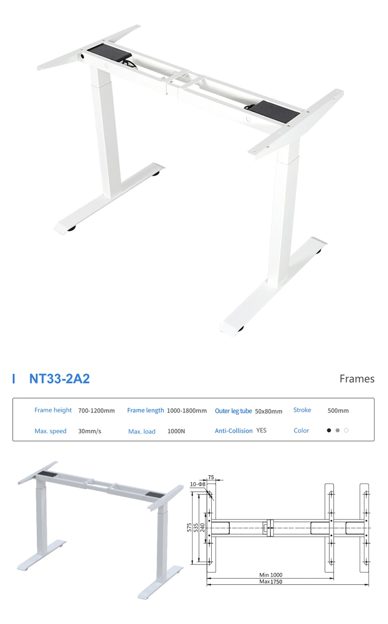 Electric Dual Motor Computer Portable Table Leg Height Adjustable Desk