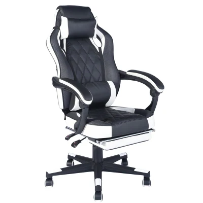 Gamer de ordenador de simplicidad moderna, juegos de carreras con reposapiés, silla de oficina reclinable para el hogar, barata, de fábrica