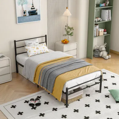 Muebles de dormitorio Diseño moderno y simple de cama de metal.